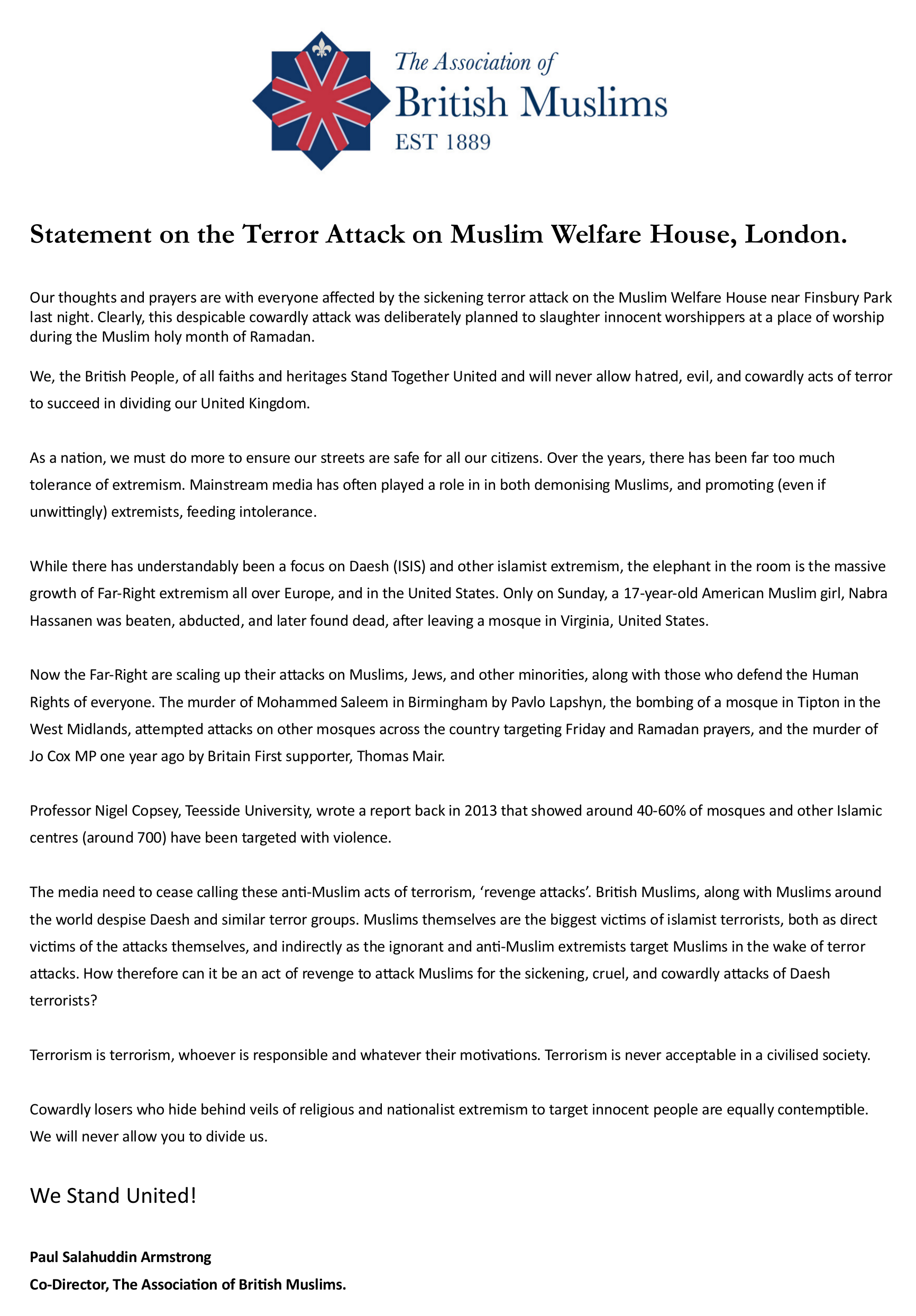 statement-on-the-terror-attack-on-muslim-welfare-house-london